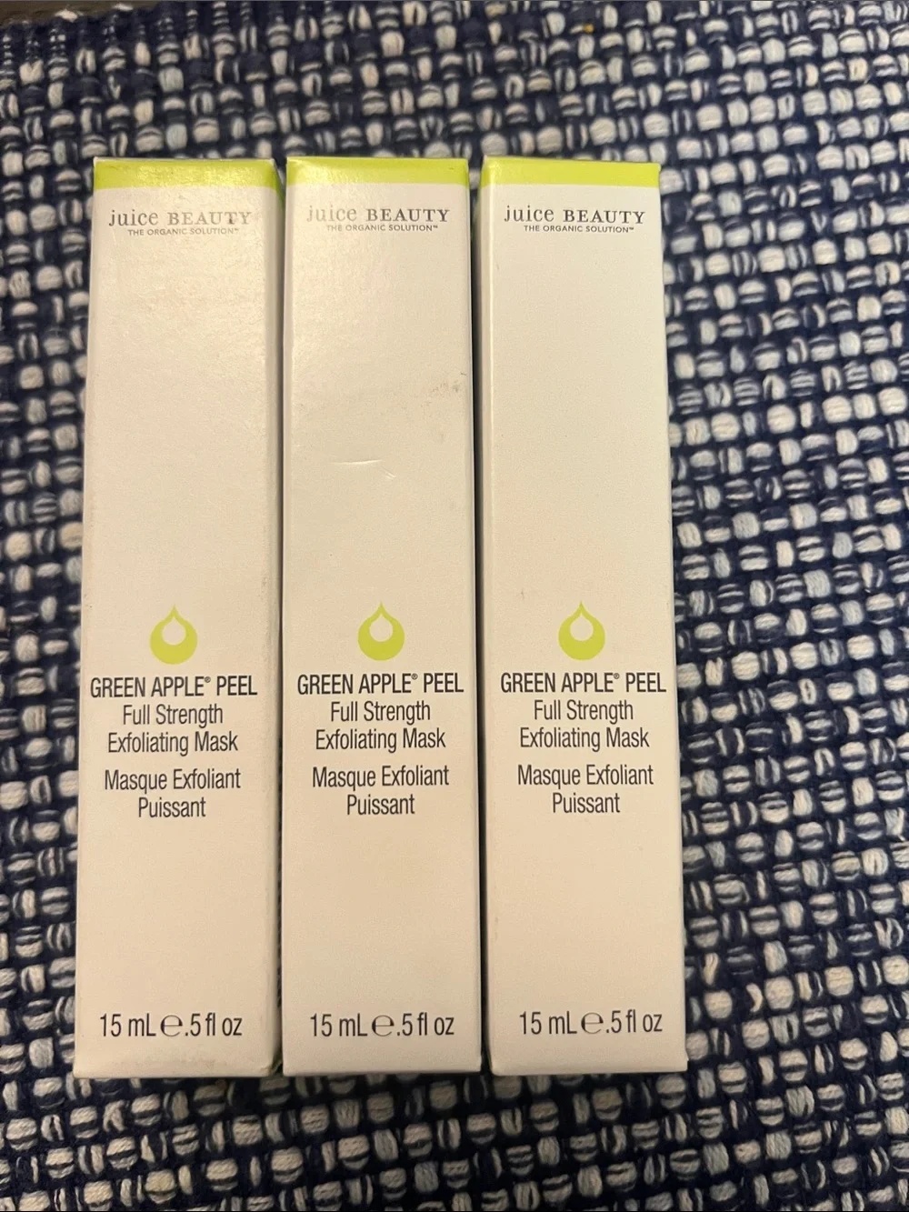 Juice Beauty Green Apple Peel Full Strength Exfoliating Mask - Green lot of 3